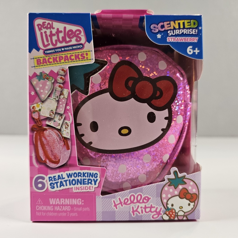 Real Littles Hello Kitty Strawberry Scented Mini Backpack 6 Stationery Surprises